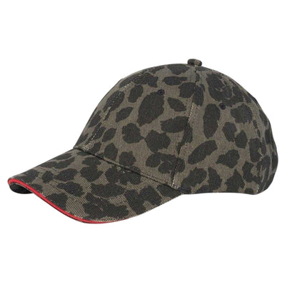 Black-Silver Leopard Print - Front - Brave Soul Mens Leopard Print Casual Baseball Cap