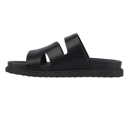 Black - Back - Miso Womens-Ladies Leather Slide
