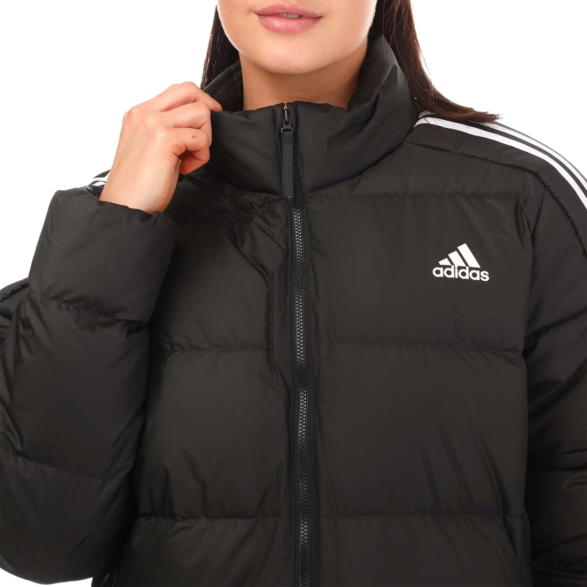 Black - Back - Adidas Womens-Ladies Essentials Midweight Down Jacket
