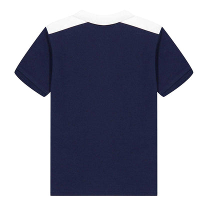 Navy - Back - Boss Childrens-Kids Relaxed Fit Short-Sleeved Polo Shirt