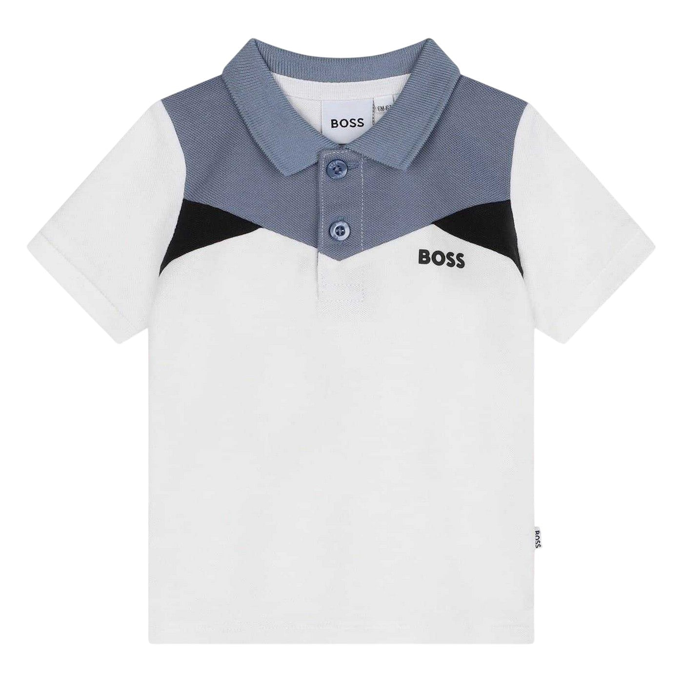 White - Front - Boss Childrens-Kids Relaxed Fit Short-Sleeved Polo Shirt