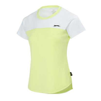 White-Lime - Side - Slazenger Womens-Ladies Court Lightweight T-Shirt