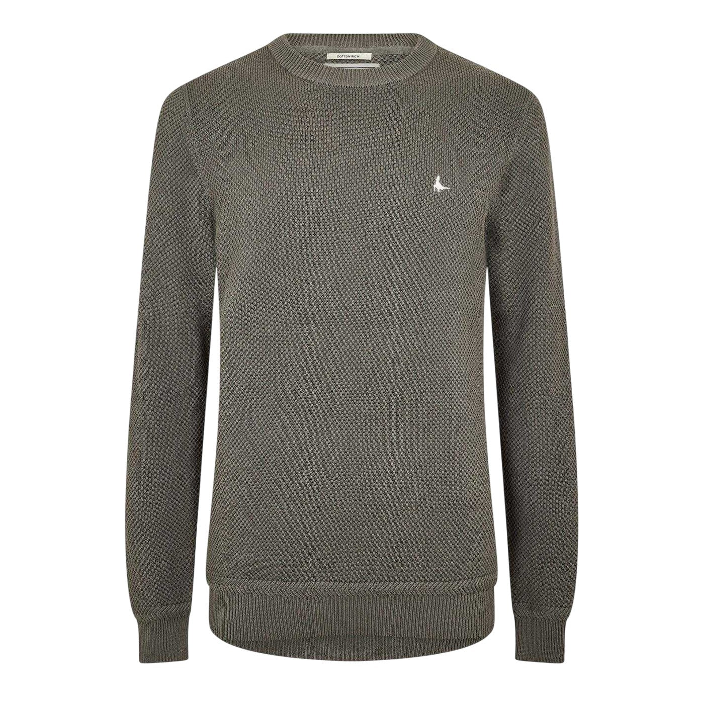 Slate - Front - Jack Wills Mens Linus Seed Stitched Jumper