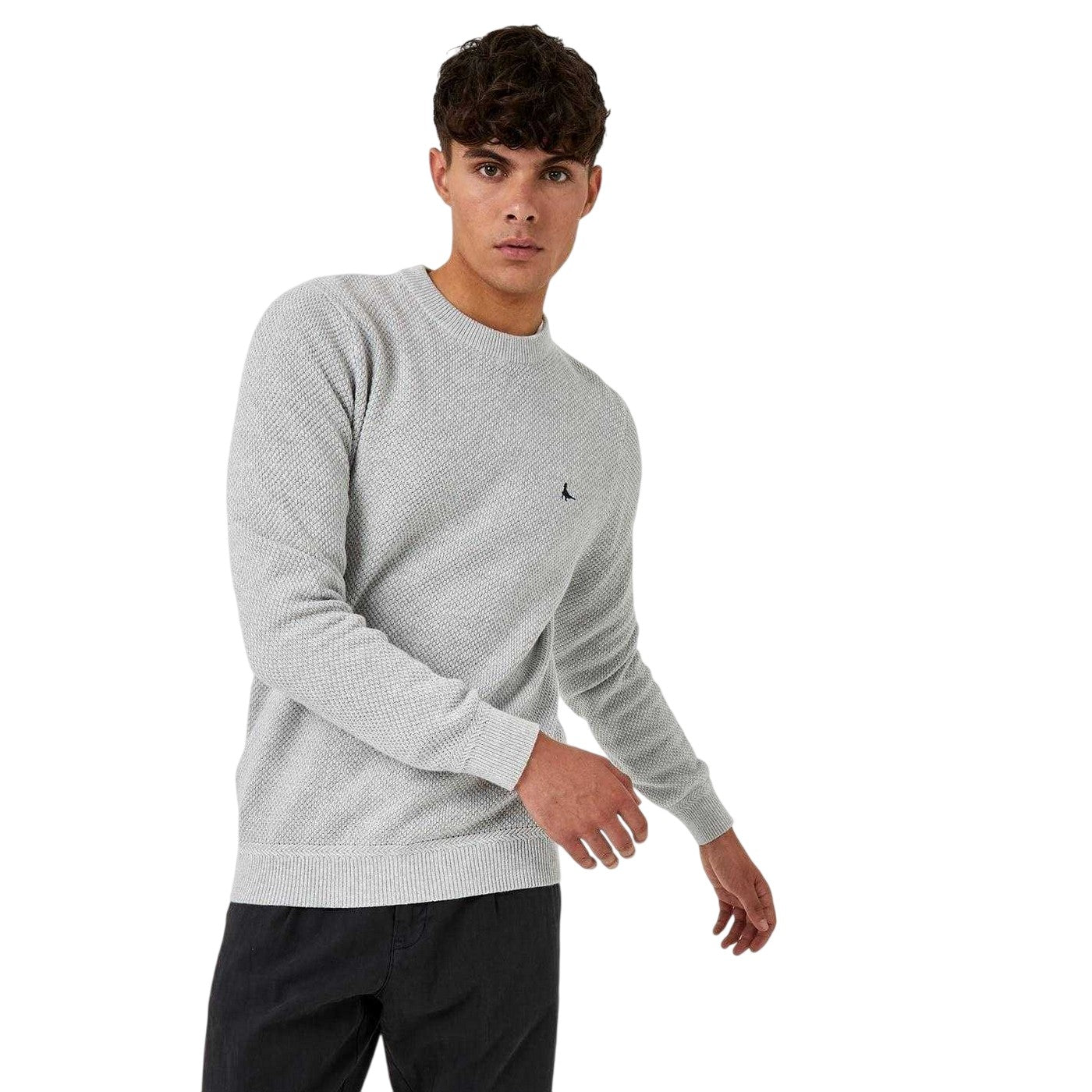 Grey Marl Marl - Front - Jack Wills Mens Linus Seed Stitched Jumper