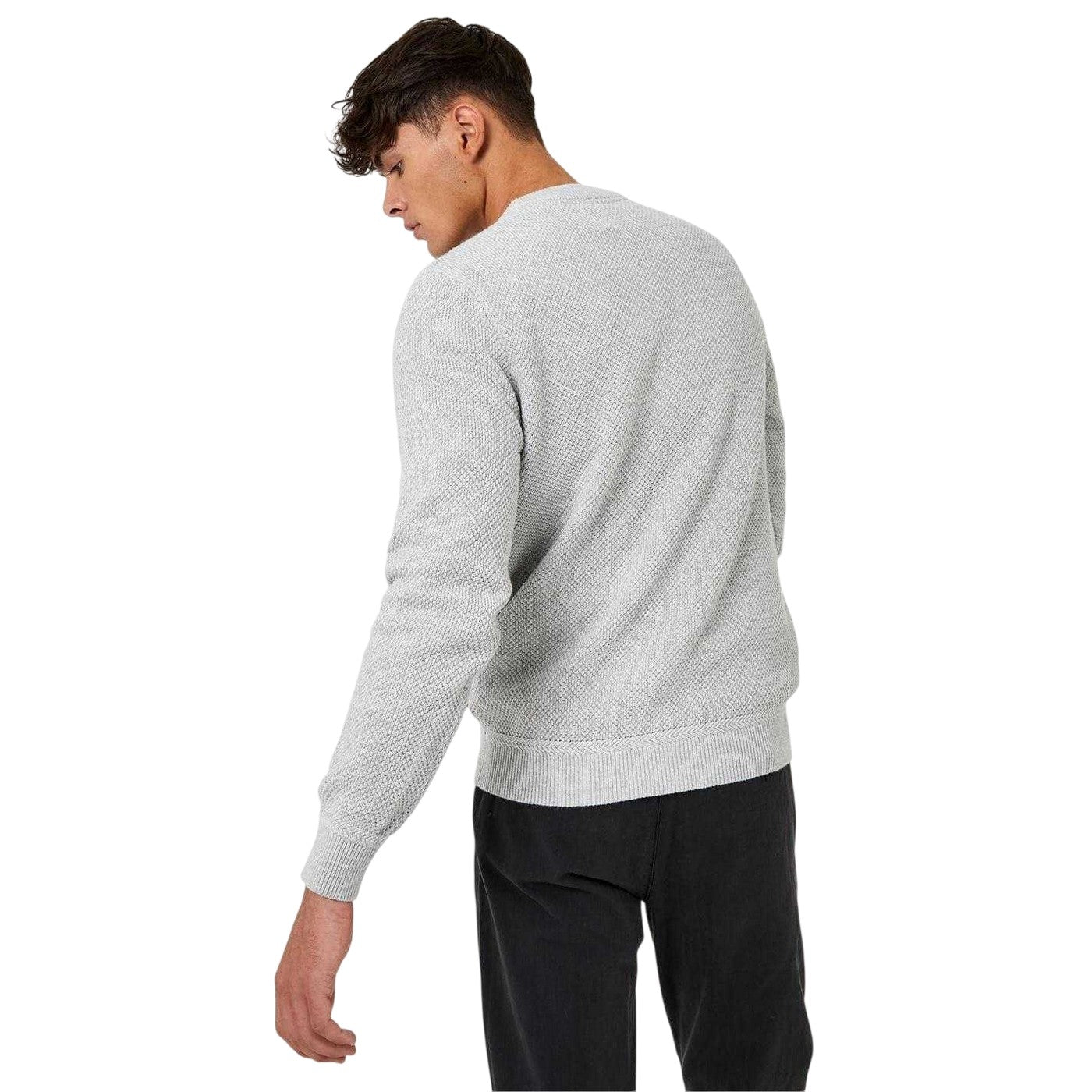 Grey Marl Marl - Back - Jack Wills Mens Linus Seed Stitched Jumper