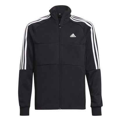 Black-White - Front - Adidas Childrens-Kids Sereno 3 Stripes Track Jacket