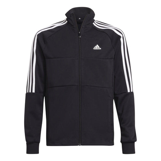 Black-White - Front - Adidas Childrens-Kids Sereno 3 Stripes Track Jacket