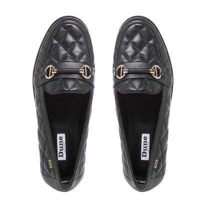 Black - Side - Dune London Womens-Ladies Leather Snaffle Loafers
