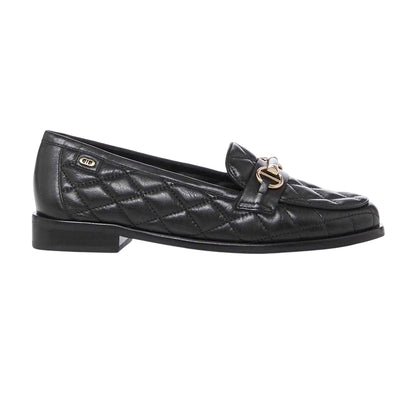 Black - Front - Dune London Womens-Ladies Leather Snaffle Loafers