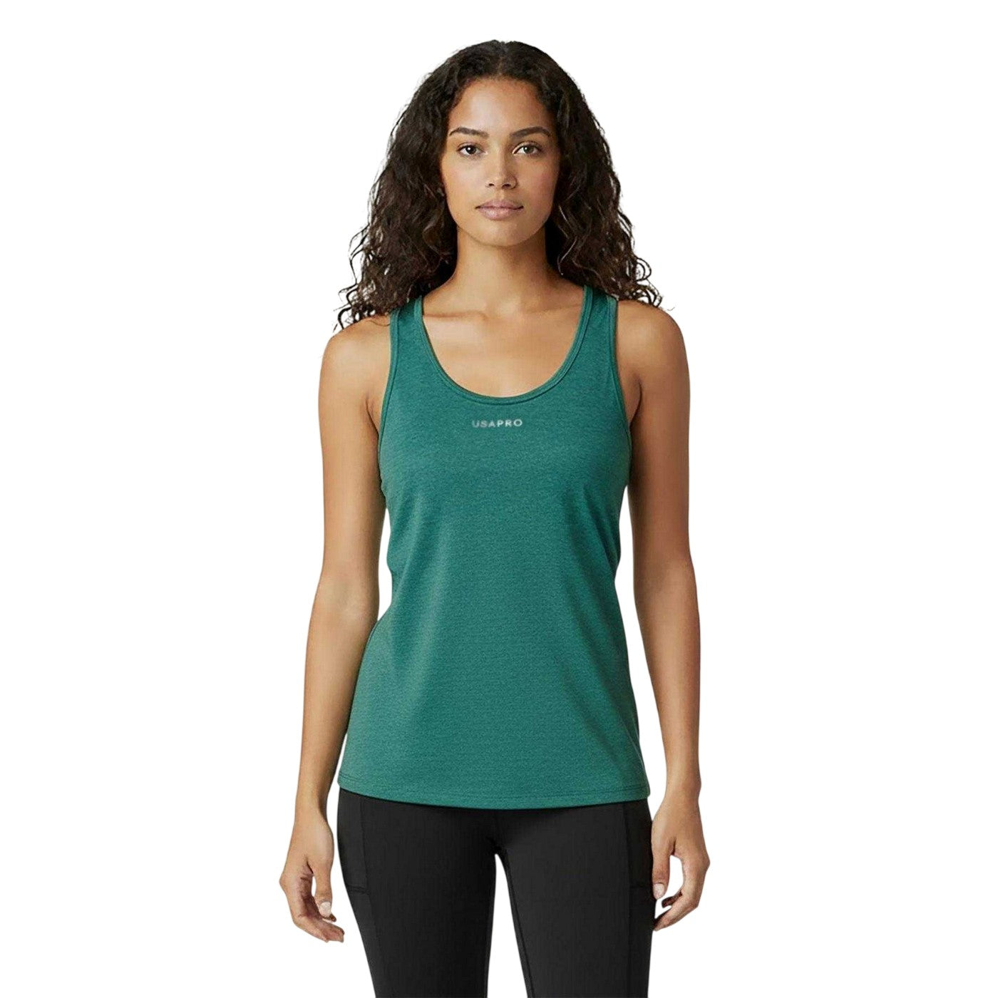 Forest Green - Side - USA Womens-Ladies Pro Flex Tank Top