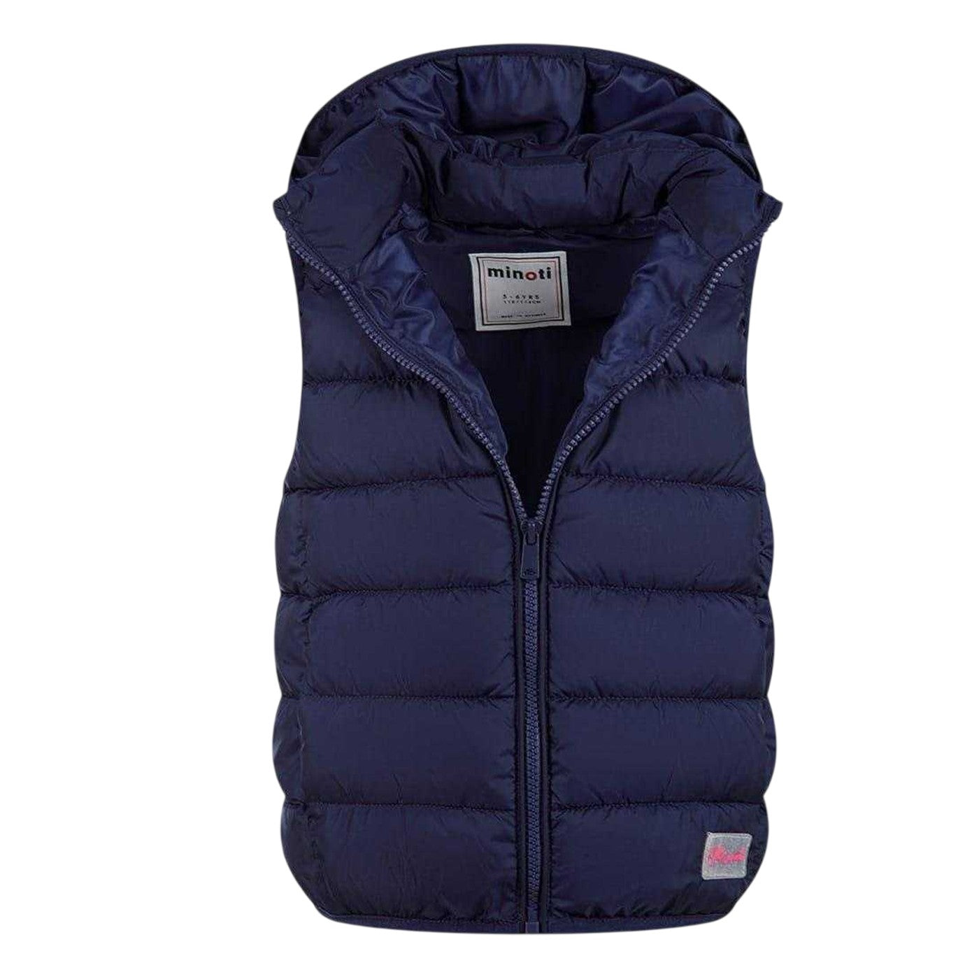 Dark Blue - Front - Minoti Girls Puffer Quilted Gilet