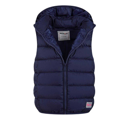 Dark Blue - Front - Minoti Girls Puffer Quilted Gilet