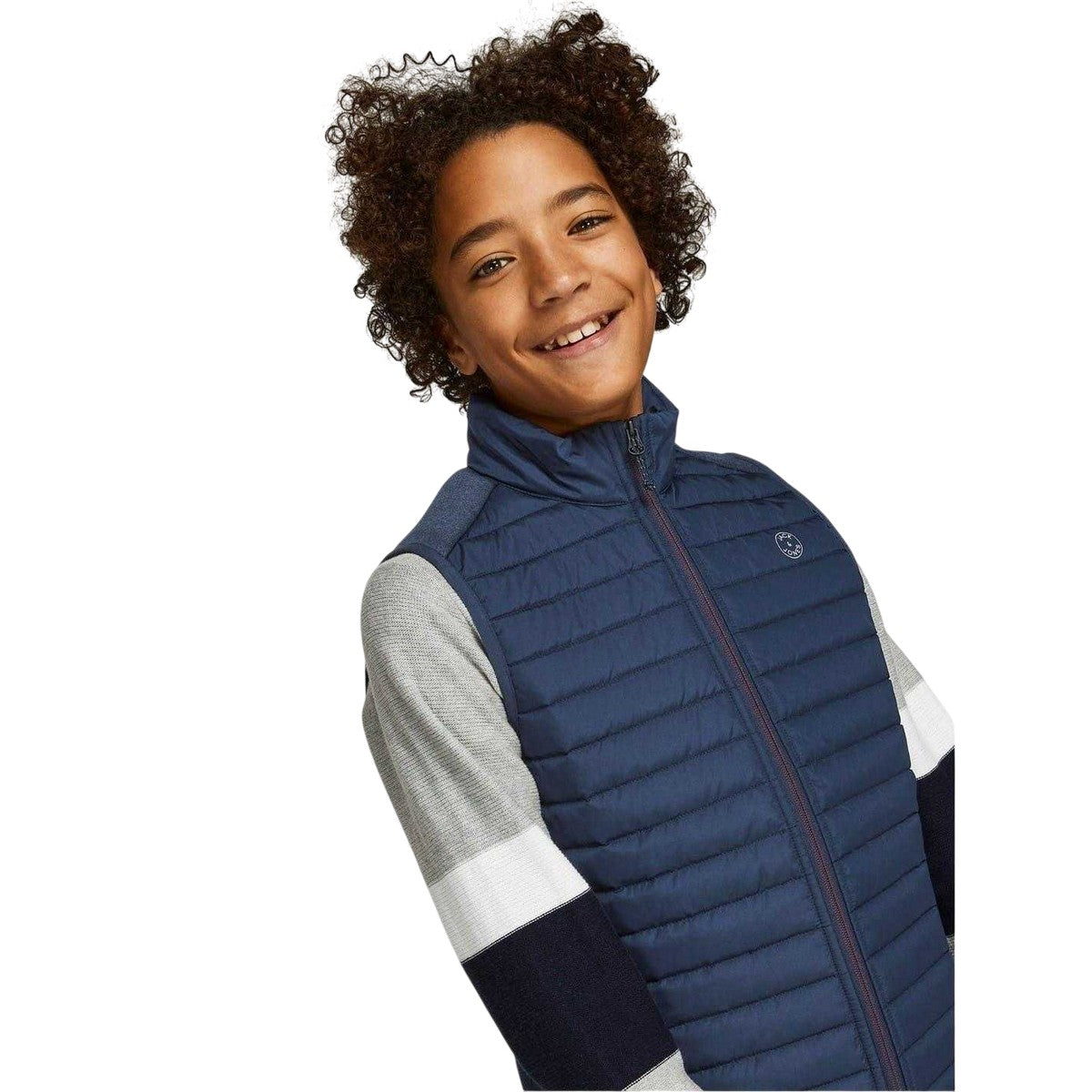 Navy Blazer - Side - Jack And Jones Boys Classic Polyester Gilet