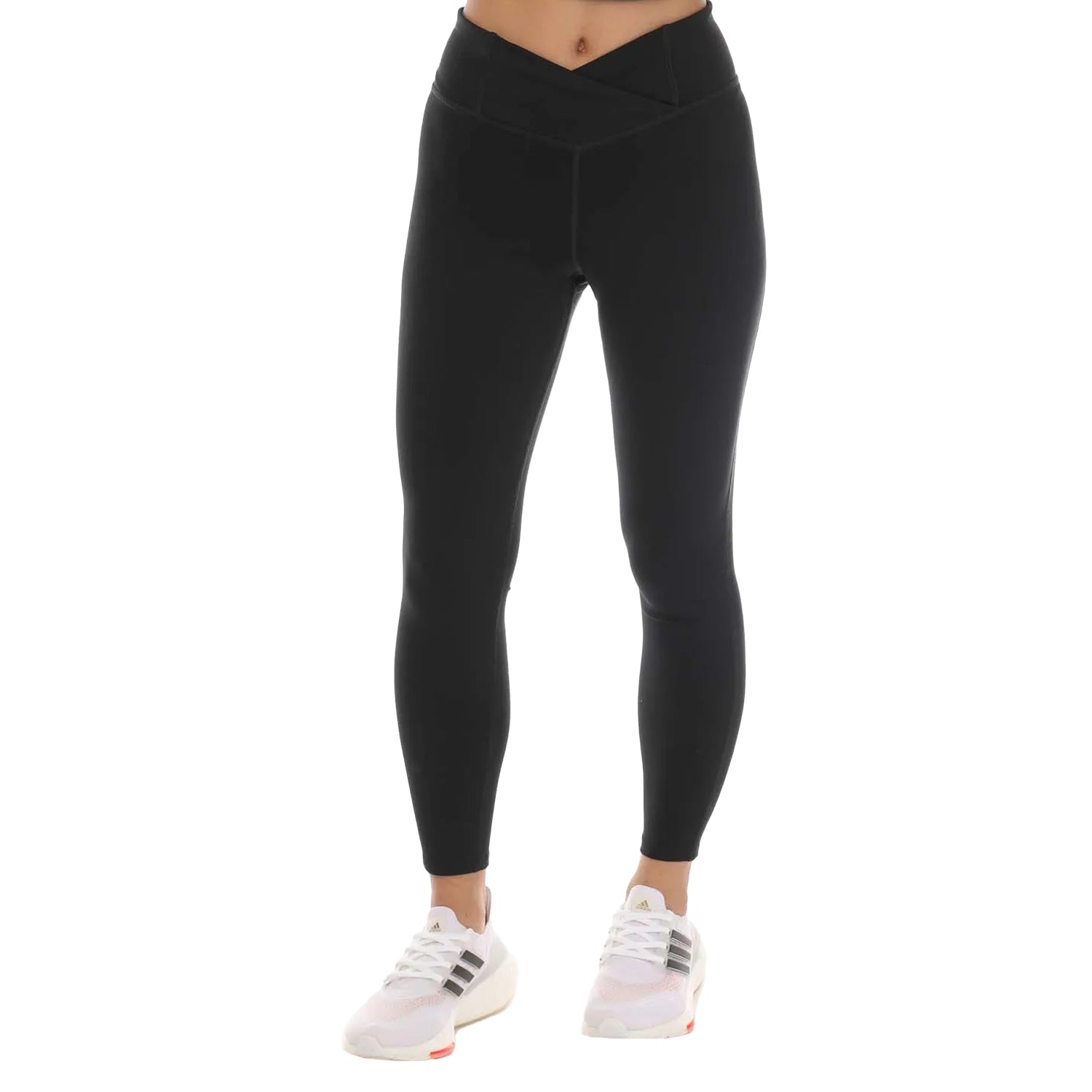 Black - Front - Reebok Womens-Ladies Workout Ready Basic High Rise Leggings