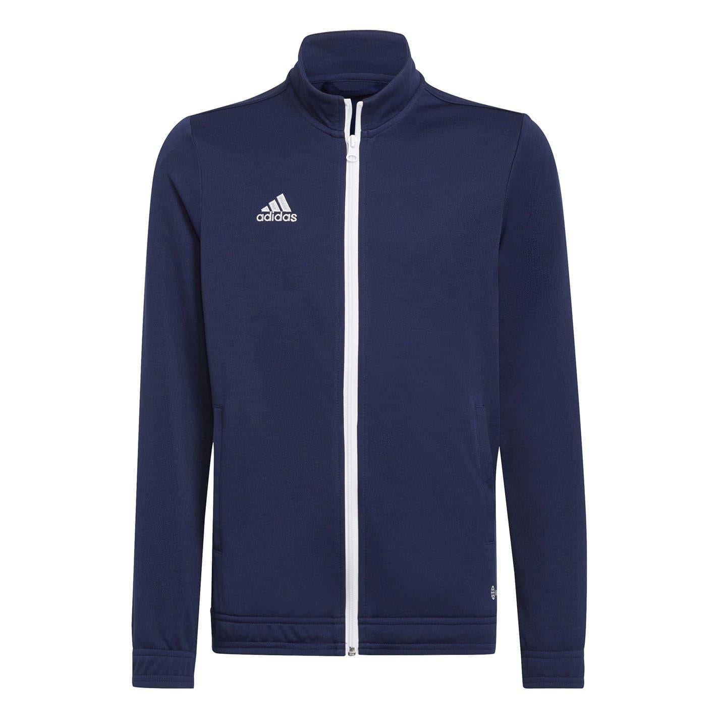 Navy - Front - Adidas Childrens-Kids Entrada 22 Track Jacket