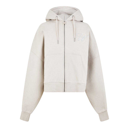 Stone - Front - Jack Wills Girls Emblem Cotton Blend Embroidered Drawstring Hoodie