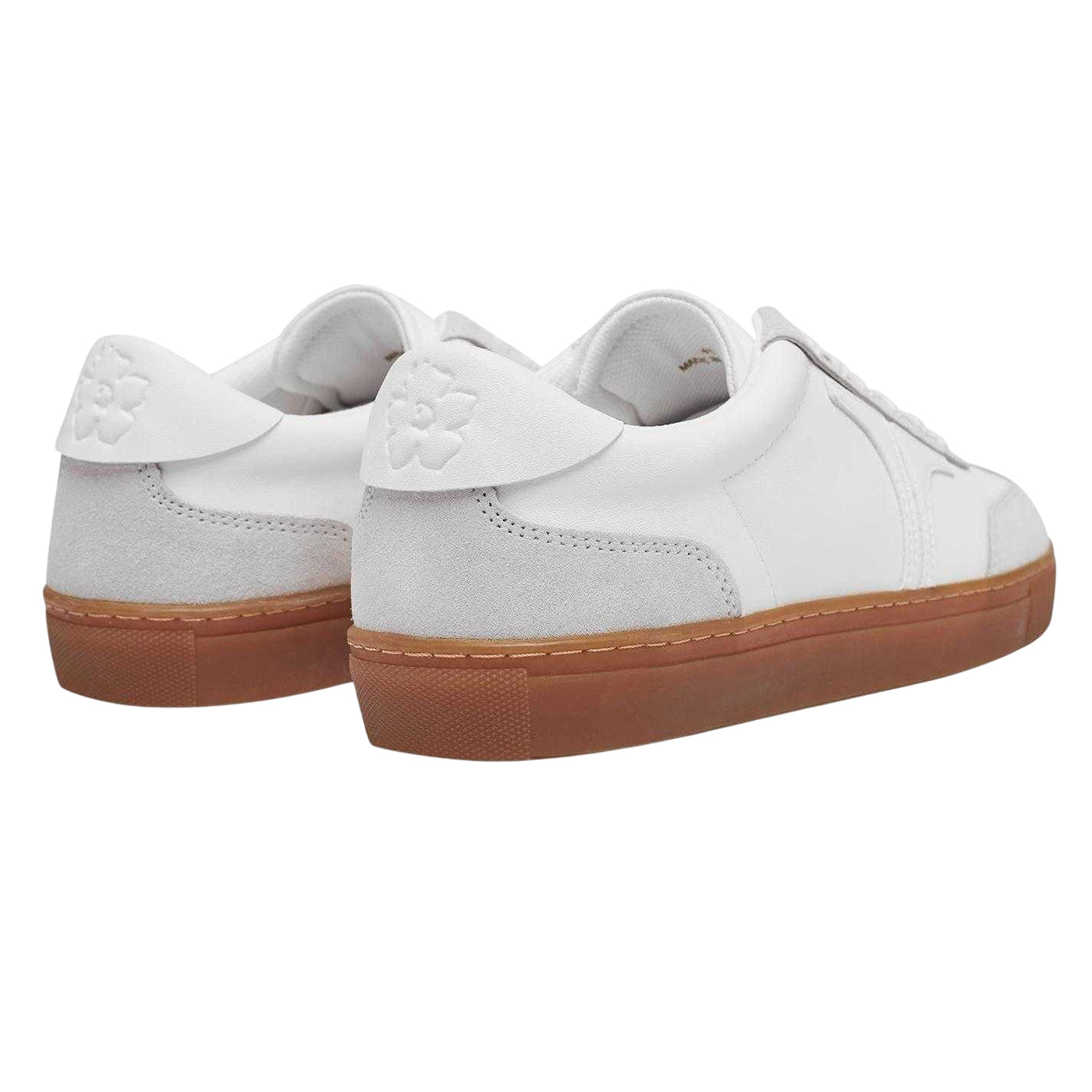 White - Back - Ted Baker Mens Robert Leather Flat Trainers