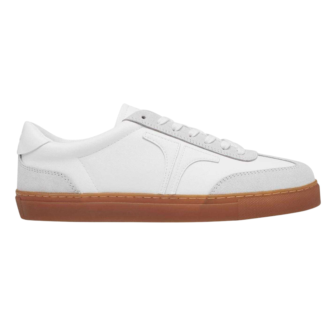 White - Front - Ted Baker Mens Robert Leather Flat Trainers