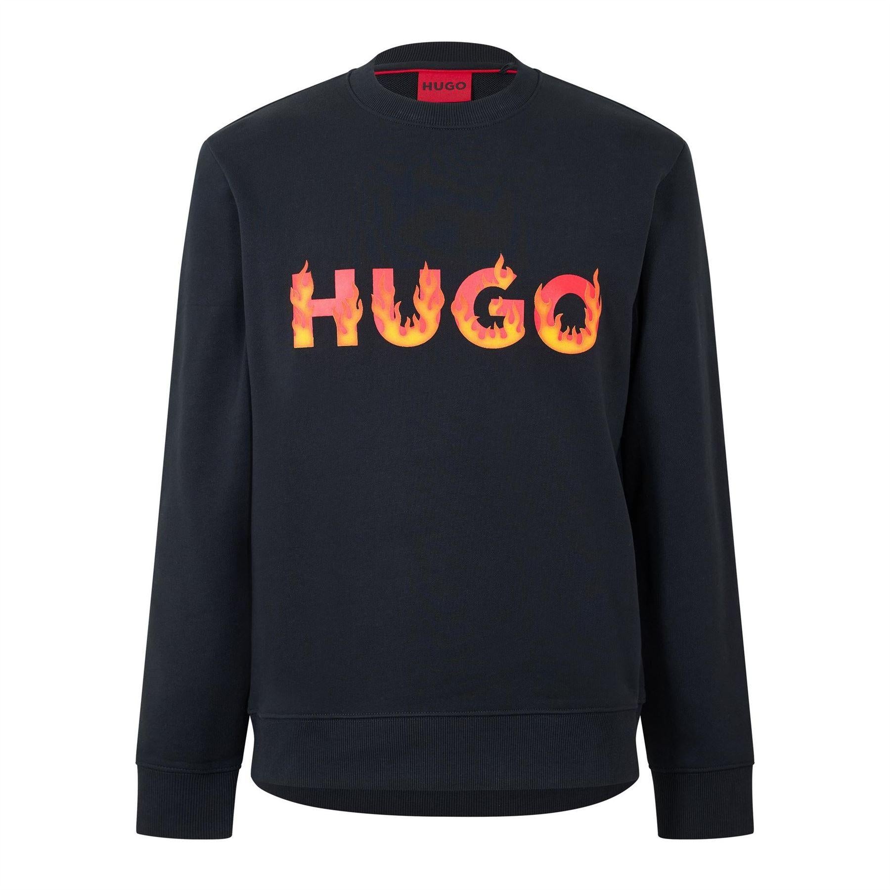 Black - Front - Hugo Mens Ditmo Regular Sweatshirt