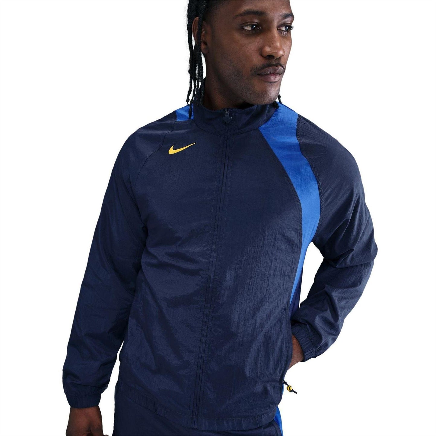 Midnight Navy - Front - Nike Mens Total 90 Water Repellent Track Jacket