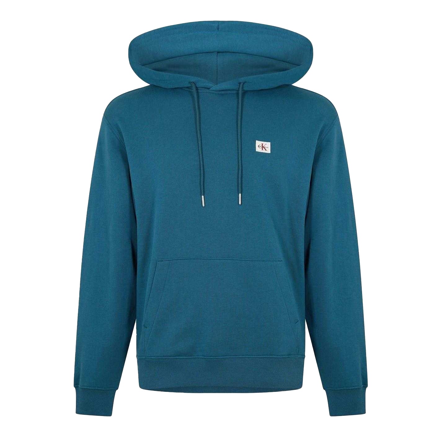 Navy Blue-Teal Blue - Front - Calvin Klein Mens Hoodie