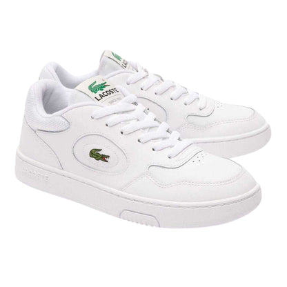 White - Lifestyle - Lacoste Womens-Ladies Lineset Crocodile Leather Trainers