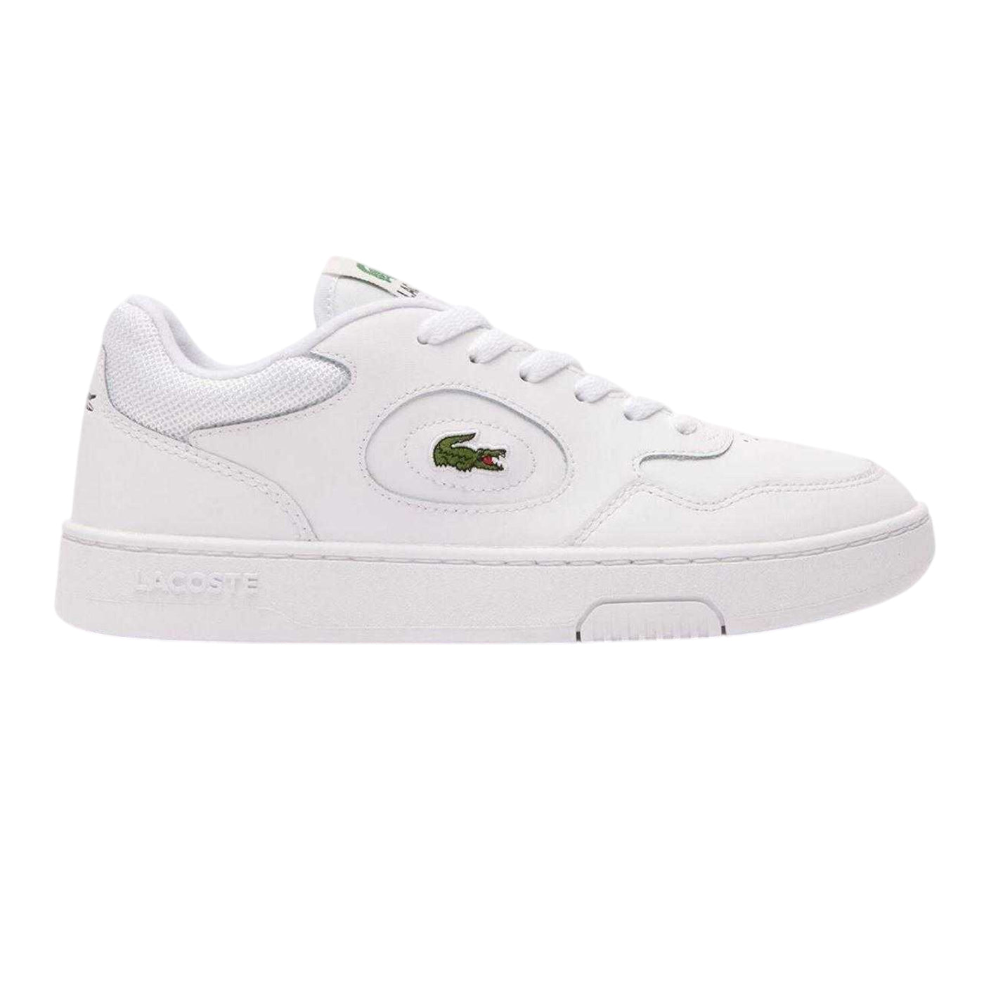 White - Front - Lacoste Womens-Ladies Lineset Crocodile Leather Trainers