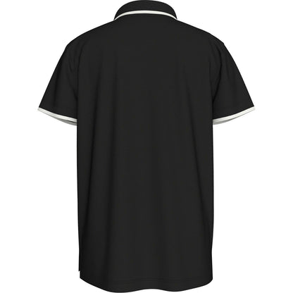 Black - Back - Calvin Klein Childrens-Kids Tipped Regular Polo Shirt