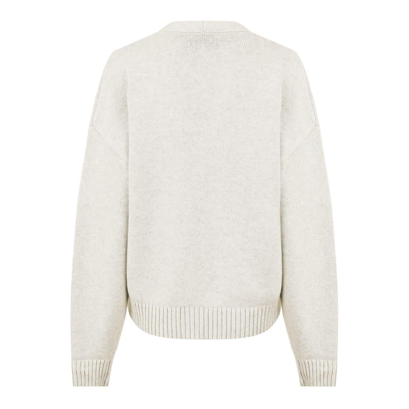 Light Heather - Back - Jack Wills Womens-Ladies Knitted V Neck Cardigan