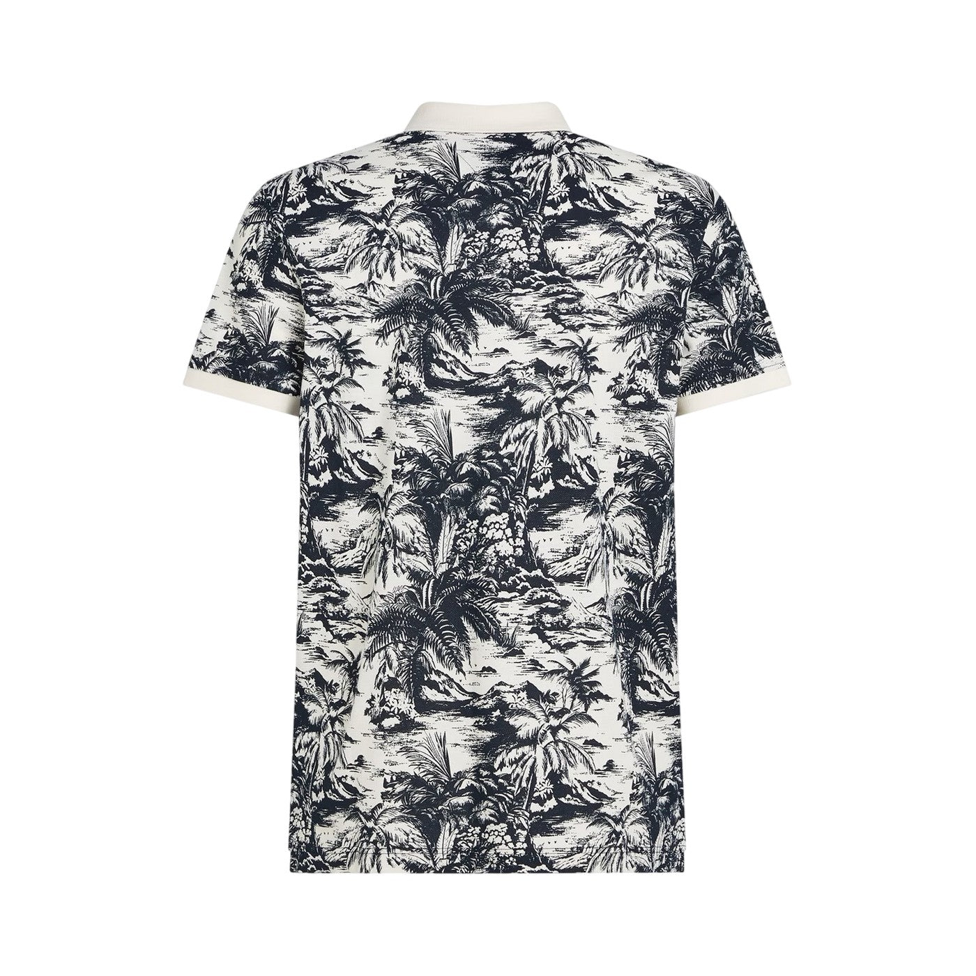 Desert Sky Print - Back - Tommy Hilfiger Mens Linen Polo Shirt