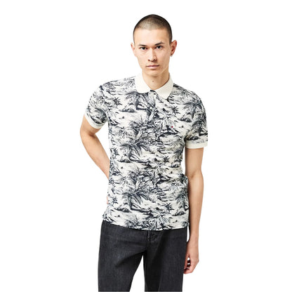Desert Sky Print - Side - Tommy Hilfiger Mens Linen Polo Shirt