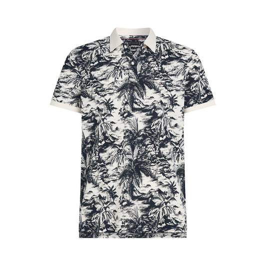 Desert Sky Print - Front - Tommy Hilfiger Mens Linen Polo Shirt