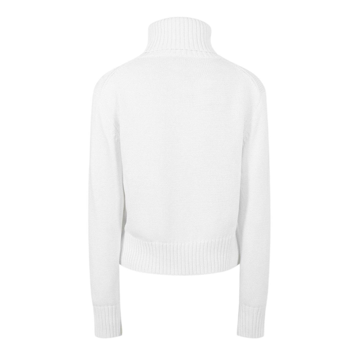 Brilliant White - Back - Calvin Klein Womens-Ladies Logo Organic Cotton Slim Turtleneck
