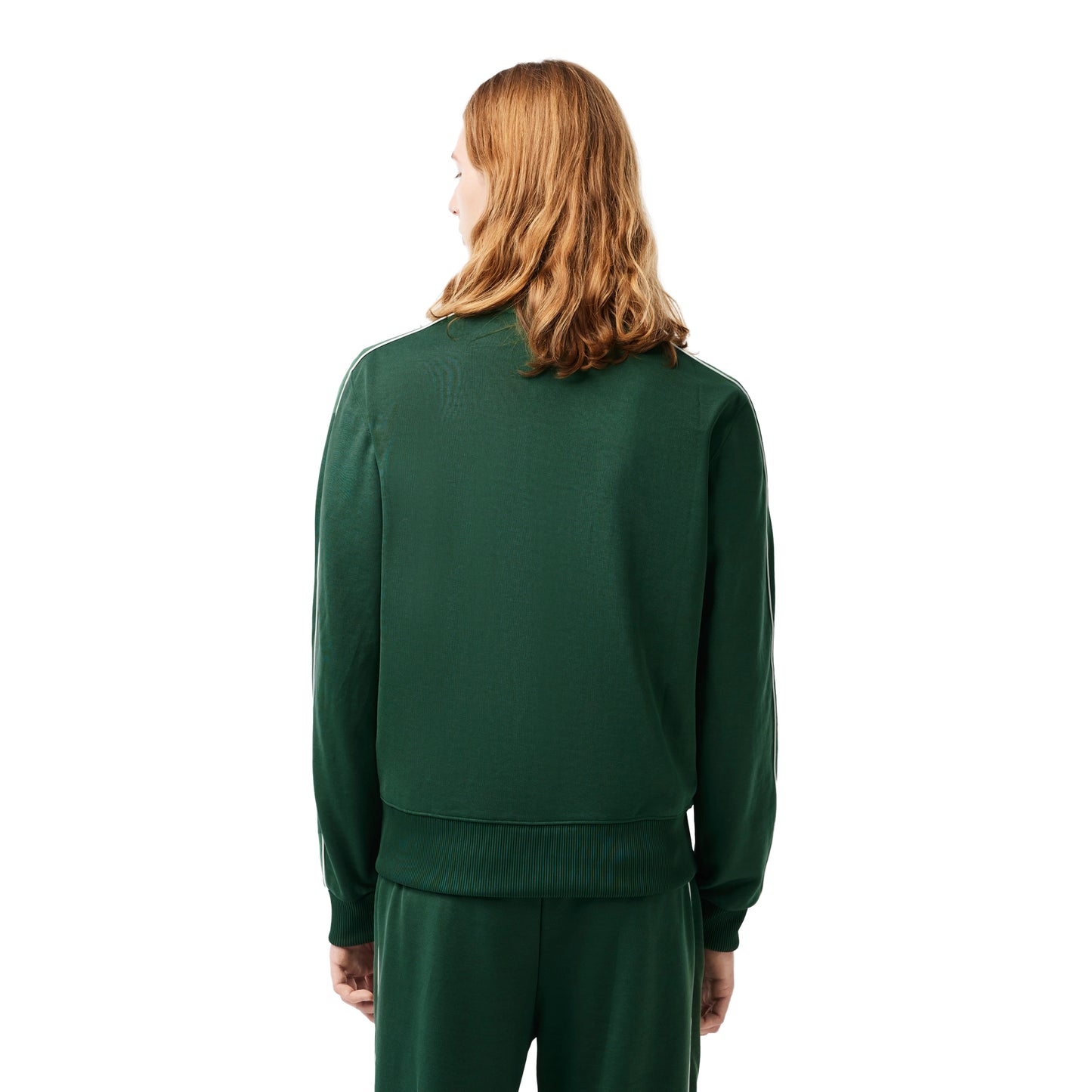 Green - Back - Lacoste Mens Paris Piqué Zip Front Track Jacket