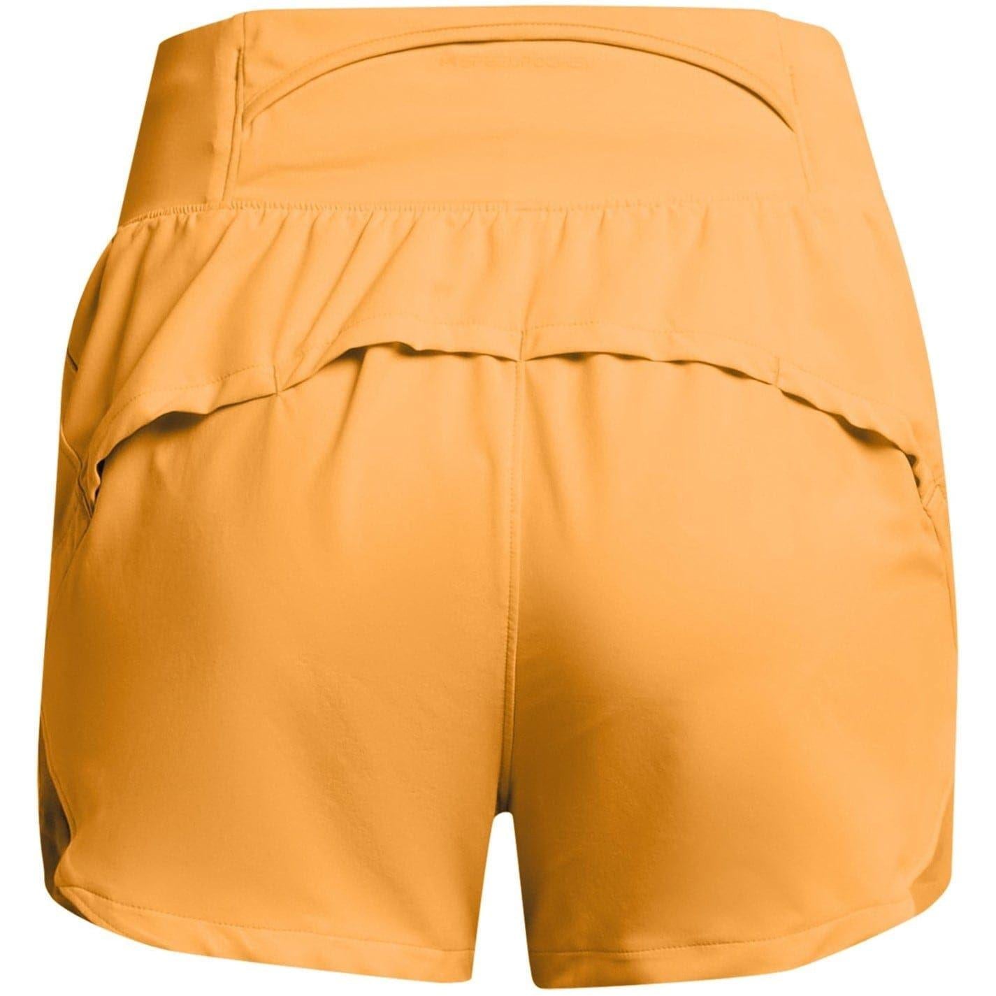 Orange - Back - Under Armour Womens-Ladies Run Stamina 3 Running Shorts