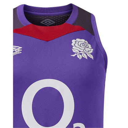 Violet-Red - Side - Umbro Womens-Ladies England Rugby Sleeveless Vest Top