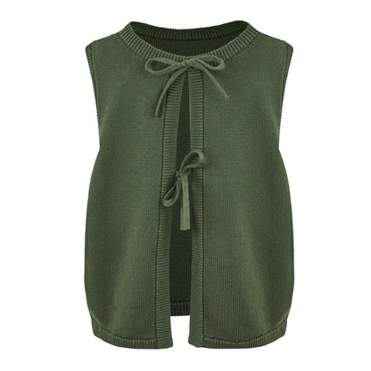 Khaki Green - Back - Jack Wills Womens-Ladies Embroidered Logo Tie Back Vest Top