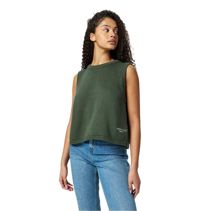 Khaki Green - Lifestyle - Jack Wills Womens-Ladies Embroidered Logo Tie Back Vest Top