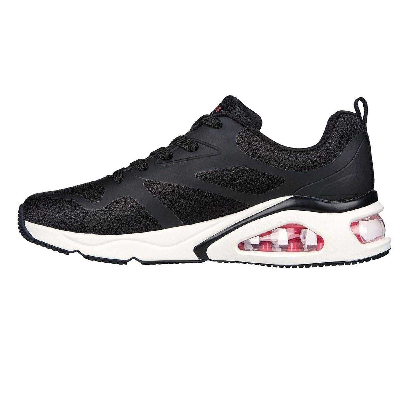 Black-Pink - Side - Skechers Womens-Ladies Tres Air Uno Revolution-Airy Skech-Air Trainers