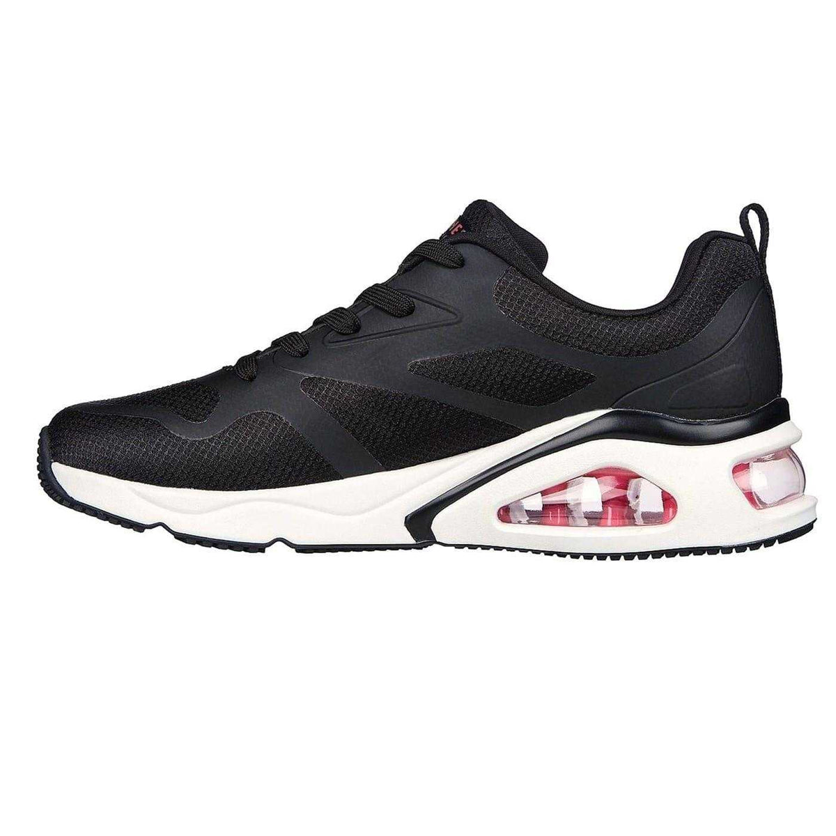 Black-Pink - Side - Skechers Womens-Ladies Tres Air Uno Revolution-Airy Skech-Air Trainers