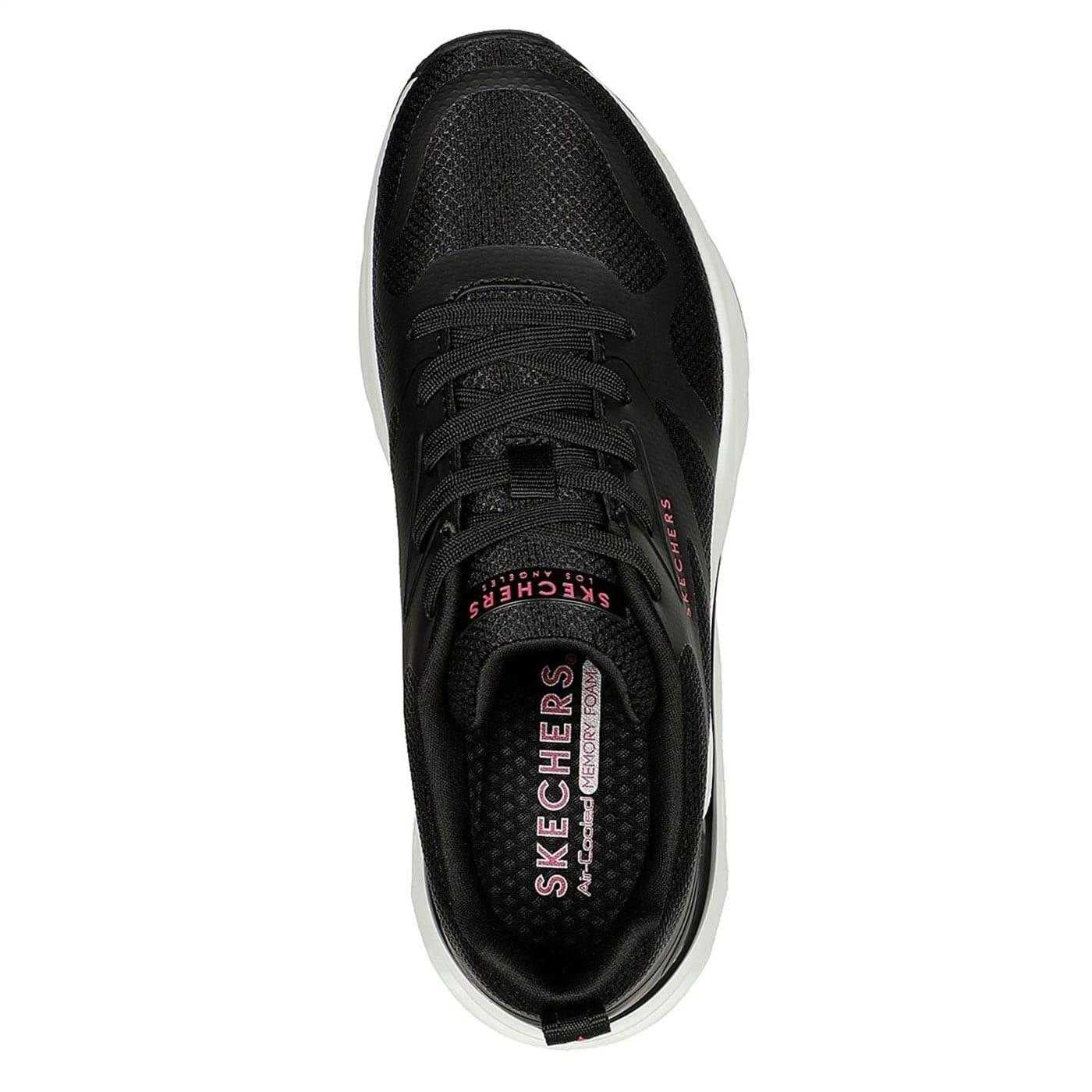Black-Pink - Lifestyle - Skechers Womens-Ladies Tres Air Uno Revolution-Airy Skech-Air Trainers