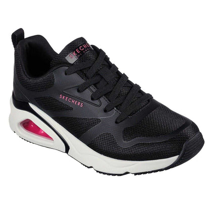 Black-Pink - Pack Shot - Skechers Womens-Ladies Tres Air Uno Revolution-Airy Skech-Air Trainers