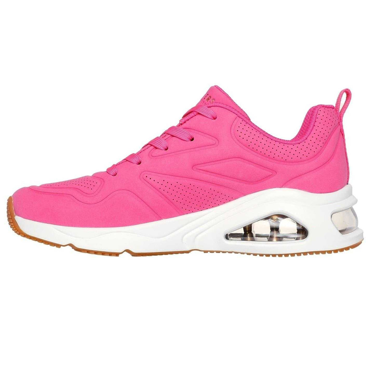 Hot Pink - Side - Skechers Womens-Ladies Tres Air Uno Revolution-Airy Skech-Air Trainers