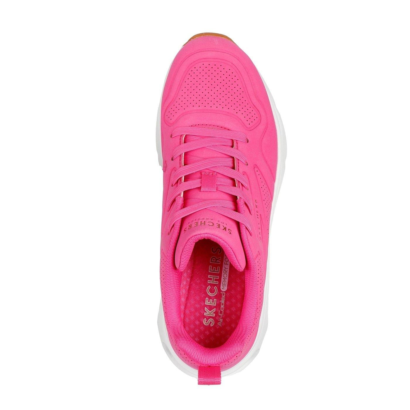 Hot Pink - Lifestyle - Skechers Womens-Ladies Tres Air Uno Revolution-Airy Skech-Air Trainers