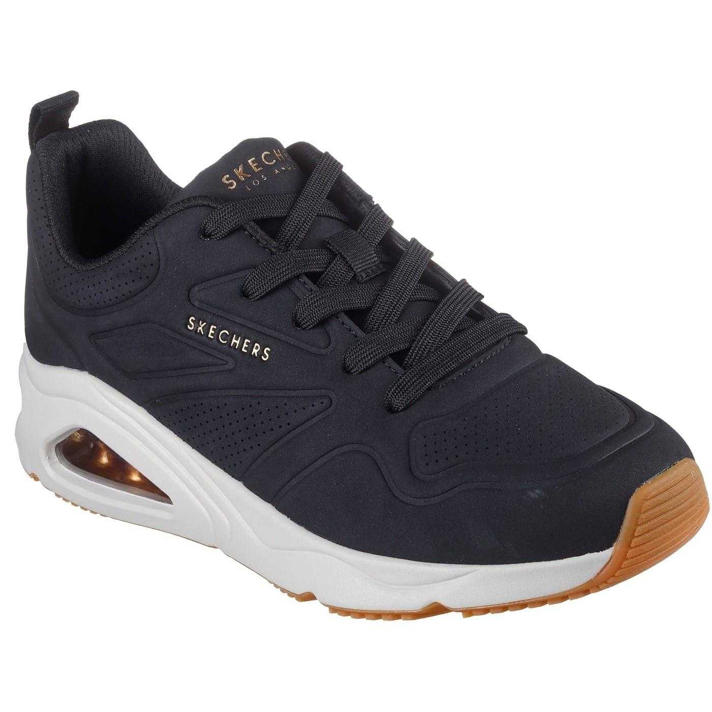 Black - Pack Shot - Skechers Womens-Ladies Tres Air Uno Revolution-Airy Skech-Air Trainers