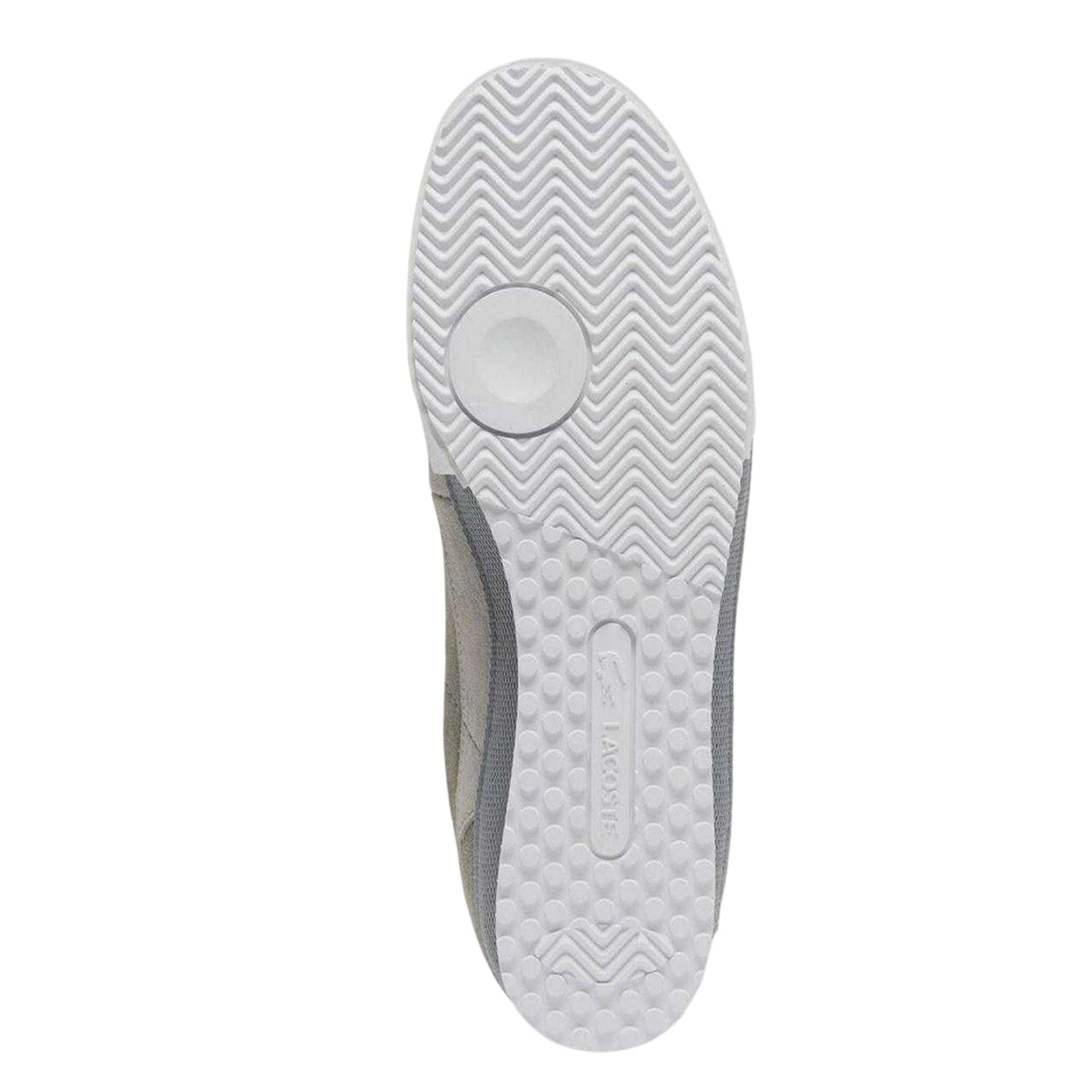 Grey-White - Side - Lacoste Womens-Ladies Aura Leather Flat Trainers