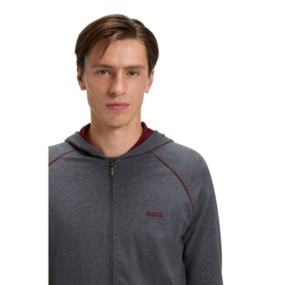 Charcoal - Side - Boss Mens Mix&Match Full Zip Hoodie