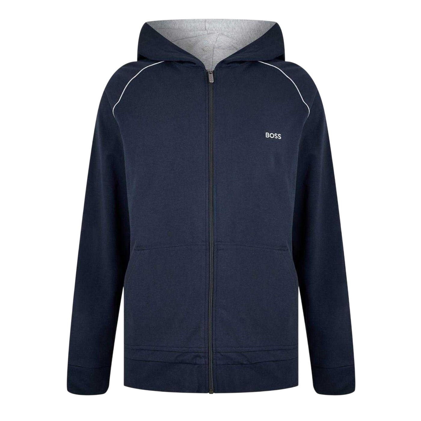 Dark Blue - Front - Boss Mens Mix&Match Full Zip Hoodie