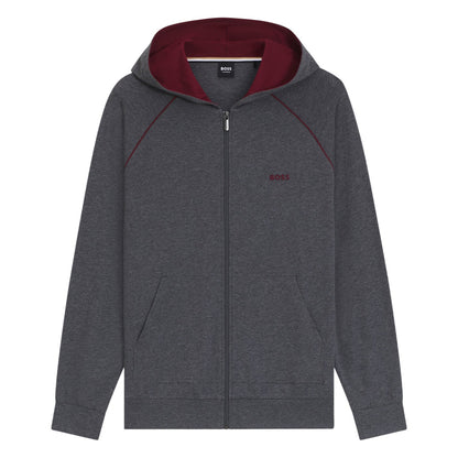 Charcoal - Front - Boss Mens Mix&Match Full Zip Hoodie