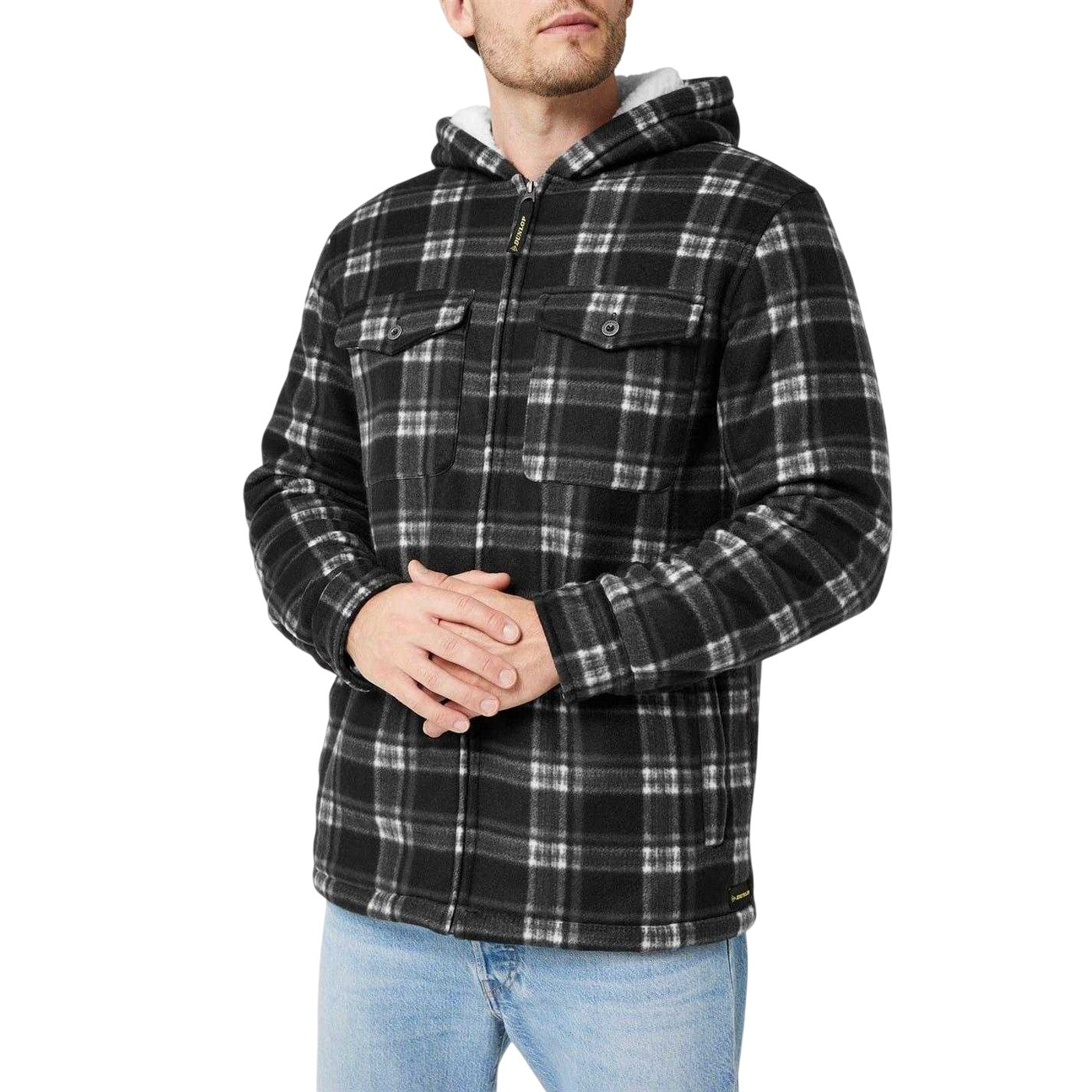 Black - Side - Dunlop Mens Heavy Duty Full Zip Hoodie
